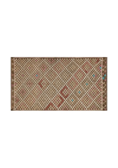 El Dokuması Vintage Yün-pamuk Geometric Halı 36551 147 X 264 Cm Çok Renkli