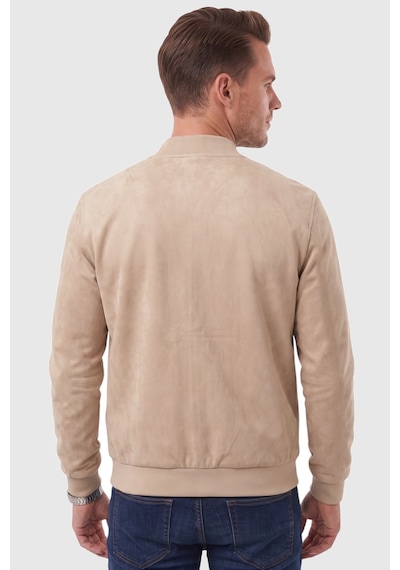 Rizzup Erkek Slim Fit Likralı Bej Süet Ceket Kırışmayan Ütü Gerektirmeyen Mevsimlik Mont 2504334