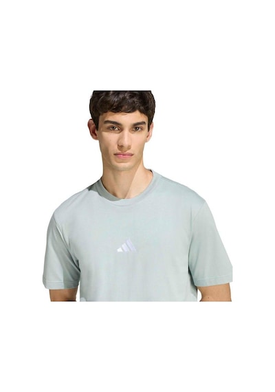 Adidas Essentials Small Logo Single Jersey Erkek Yeşil Yuvarlak Yaka Tişört Yeşil