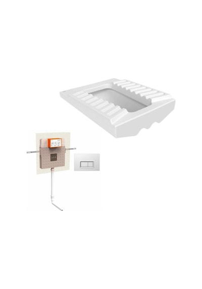 Creavit Çevre Yıkamalı Hela Taşı + VitrA Gömme Rezervuar Set