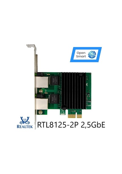 Open Smart 2 Port Realtek RTL8125B 2,5GbE Ethernet Kart - OPS7275