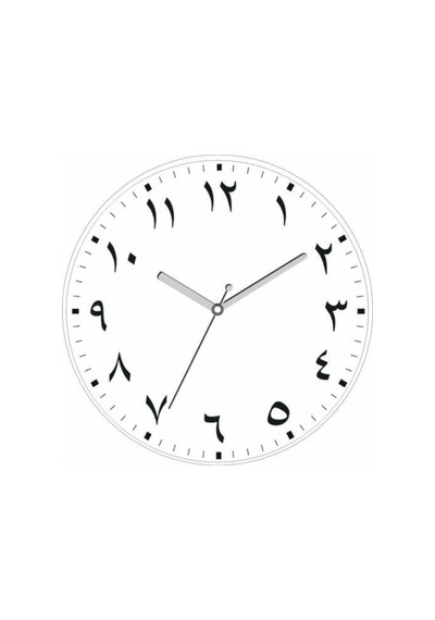 Arapça Rakamlı Sessiz Akar Bombeli Gerçek Cam Duvar Saati Siyah