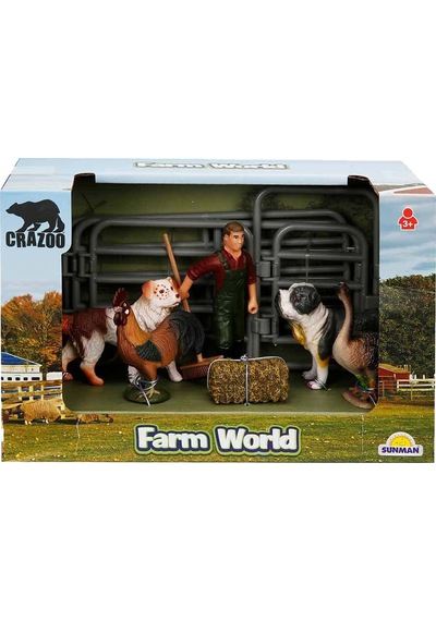 Farm World Çiftlik Hayvanları Seti Köpek Horoz Kaz Köpek