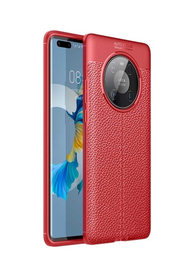Huawei Mate 40 Pro Kılıf Zore Niss Deri Desenli Silikon Kılıf