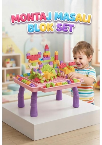 100 Parça İnşa Blokları Ve Eğitici Montaj Masalı Blok Set Eğitici Oyun Ve Aktivite Masası