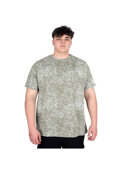 Mode Xl Büyük Beden Erkek T-shirt Bisiklet Yaka Aşındırma Baskı U20037 Haki Haki