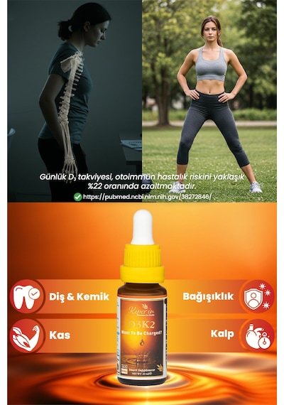 Kiperin D3K2 Vitamin D3 1000 25 Mcg Takviye Edici Gıda 20 ML