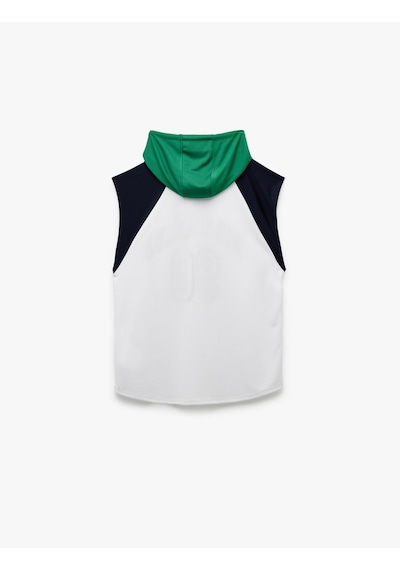 Koton Kapşonlu Reglan Kol Baskılı Oversize Spor Atlet Beyaz 5sam10124nk Beyaz