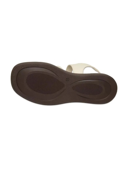 Mammamia D26ys-5290 Kadın Hakiki Deri Tokalı Düz Taban Comfort Günlük Sandalet Krem