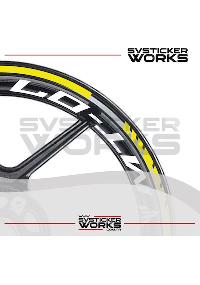 Yamaha Mt-07 Jant Sticker Dış Ve İç Set Sticker Jant Şeridi Sarı
