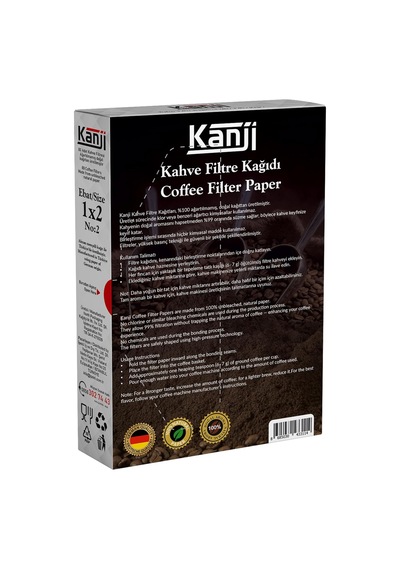 Kahve Filtre Kağıdı 80'li Ebat : 1x2 No : 2 Coffee Filter Paper Kahverengi. Ağartılmamış. Doğal Kağıt Al Diğer
