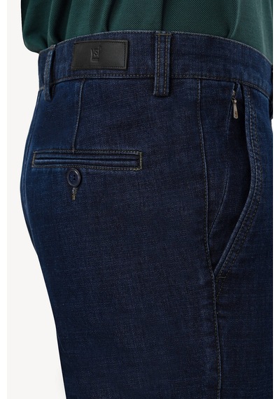 Ysf Erkek Lacivert Regular Fit Yan Cep Kot Spor Pantolon