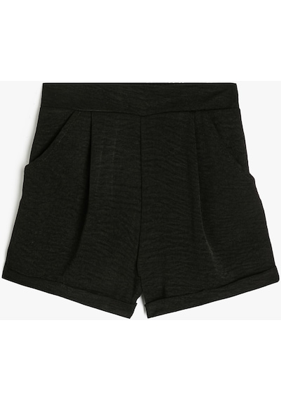 Koton Basic Beli Bağlamalı Cepli Siyah 4skg40066aw Siyah