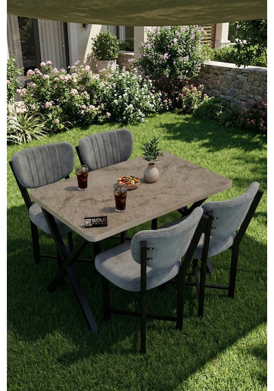 Mutfak Masası 4 Sandalyeli Set 110x70 Cm Modern Masa Takımı Cafe Balkon Ofis Masa Elma 9887 Anstrast Gri Mutfak Masası 4 Sandalyeli Set 110x70 Cm Modern Masa Takımı Cafe Balkon Ofis Masa Elma 9887 Anstrast Gri