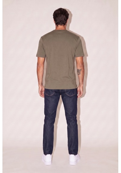 O Yaka Fırçalı 2 İplik T-shirt Jsco Haki