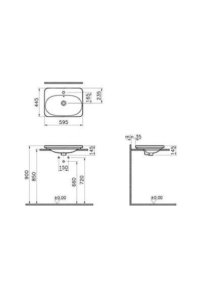 VitrA Nest Trendy 5685B003-0001 Etajerli Lavabo, 60cm, Beyaz