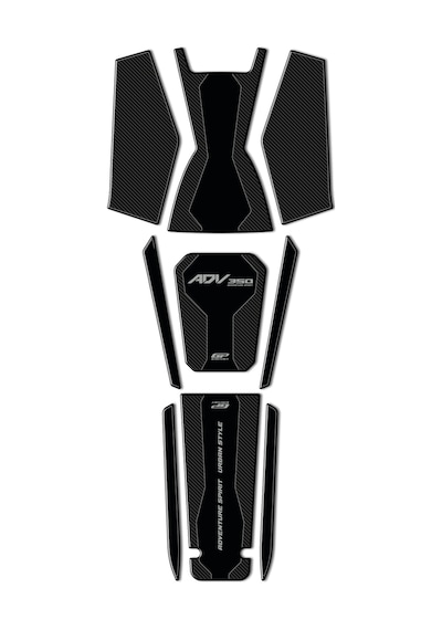 GP Kompozit Honda ADV 350 2023-2025 Uyumlu Tank Pad Seti Karbon