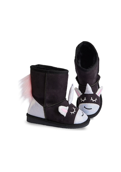 Denokids Siyah Unicorn Kız Çocuk Bot Siyah