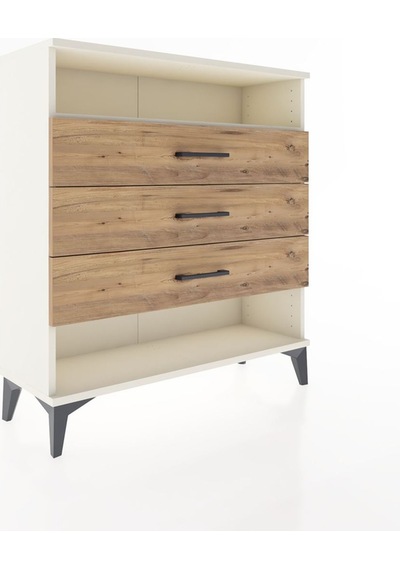 Arges Şifonyer Tek Raflı 3 Çekmeceli 88x30x96 Aytaşı-çam Aytası