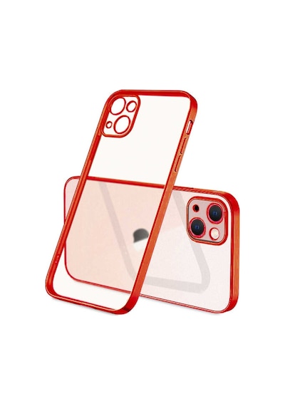 Apple Uyumlu iPhone 13 Mini Renkli Kenar Seffaf Kilif Kamera Korumali Silikon 209650112 - Renk / Mor