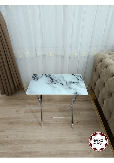Evko Mobilya Çanta Zigon Sehpa, 4'lü Sehpa Zigon Sehpa, Servis Sehpası, Camlı Sehpa, Katlanır Sehpa
