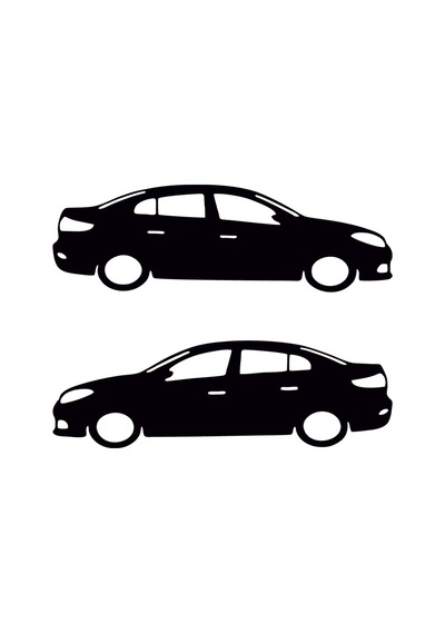 2 Adet Renault Flueance Basık Oto Sticker - Kelebek Cam Sticker 15x5 Cm