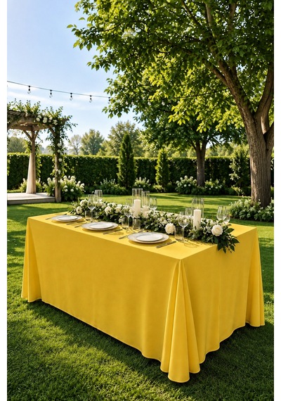 Dertsiz Dikdörtgen Masa Örtüsü 320x220cm - Dikişsiz Ütü İstemez - Düğün Davet Organizasyon Otel Restoran Limon Limon Dertsiz Dikdörtgen Masa Örtüsü 320x220cm - Dikişsiz Ütü İstemez - Düğün Davet Organizasyon Otel Restoran Limon Limon