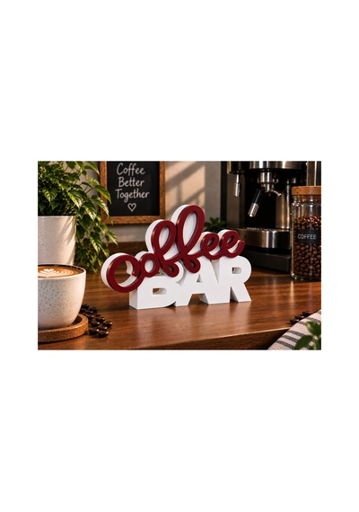 Coffee Bar Yazısı Dekoratif Masa Üstü Dekor