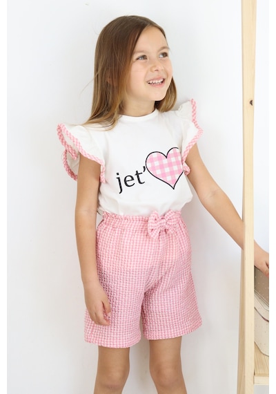 Miababy Jet Love Baskılı İkili Takım Pembe