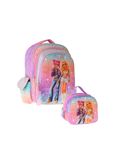 Wow Generation Star İkili Okul Çanta Seti - Pembe - Mor Star Desenli Kız Çocuk Setwg-w6033b Çok Renkli