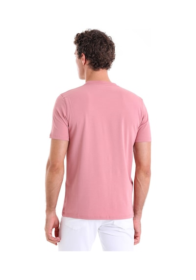Hatemoğlu Pembe Regular Fit Düz Pamuklu Bisiklet Yaka Triko Tişört Pembe