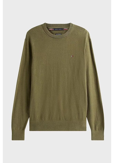 Tommy Hilfiger Pıma Org Ctn Cashmere Crew Neck Erkek Yeşil Kazak - Mw0mw28046