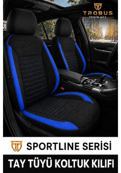 Volkswagen Beetle 2012-2016 Uyumlu Sportline Serisi Siyah Mavi Oto Koltuk Kılıfı