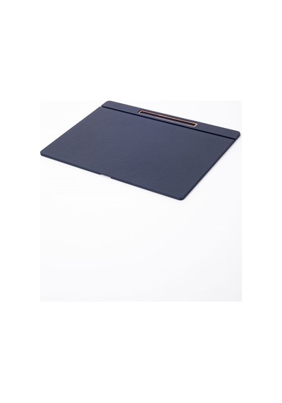 Turgut Office Deri Kapaklı Masa Sümeni Lacivet Ahşap Detaylı 50 x 35 CM