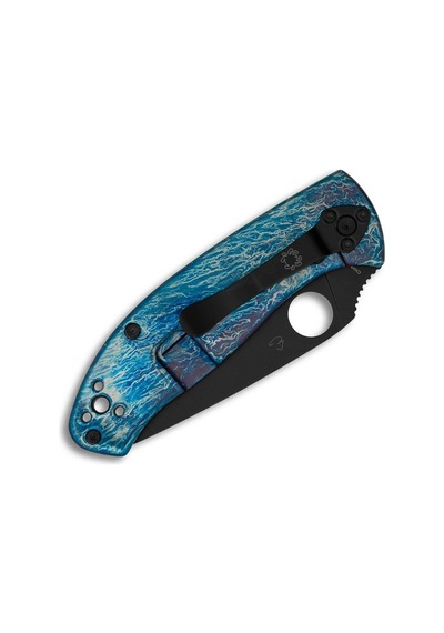 Spyderco Tenacious Blue Tı Black D2 Plainedge Kamp Çakı Çok Renkli