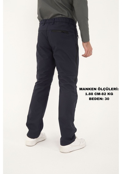 Camp Scoutland Camp595 Outdoor Tactical Softshell Su Ve Rüzgara Dayanıklı İçi Polarlı Kışlık Erkek Taktik Pantolon Lacivert Lacivert