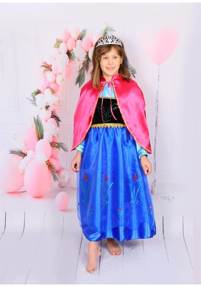 Butikhappykids Kız Çocuk Prenses Anna Kostümü Pelerinli Uzun Kollu Taç Hediyeli 3-10 Yaş Fuşya Butikhappykids Kız Çocuk Prenses Anna Kostümü Pelerinli Uzun Kollu Taç Hediyeli 3-10 Yaş Fuşya