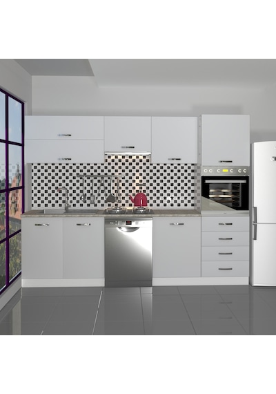 Decoraktiv Elite 280yq Ankastre Boy Dolaplı Mdf Hazır Mutfak Dolabı - Tezgah Dahil - Buz Gri Açık Gri Decoraktiv Elite 280yq Ankastre Boy Dolaplı Mdf Hazır Mutfak Dolabı - Tezgah Dahil - Buz Gri Açık Gri