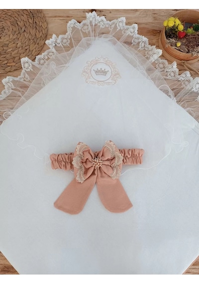 Yenidoğan Pamuk Papatya Desenli Trilüks Unisex Kundak Bebek Battaniyesi Kahverengi Çok Renkli