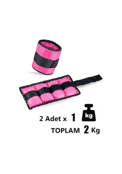 Spor Byfit 1 Kg x 2 Adet Pembe El veya Ayak Bileği Ağırlığı Pembe