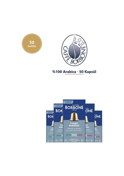 Caffe Borbone Arabica 50'li Kapsül Kahve - Nespresso Uyumlu, Aylık Stok Avantajı
