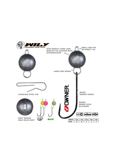 Wily Jig Head Mafsallı Owner İğneli - Pembe 3gr