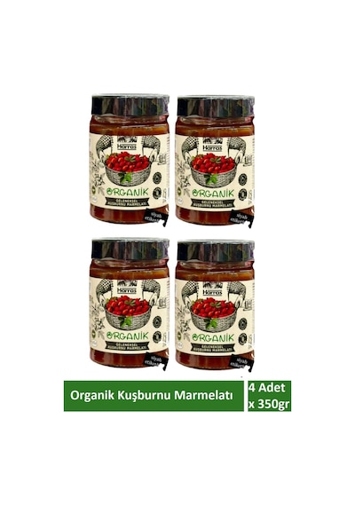 Organik Geleneksel Kuşburnu Marmelatı Glutensiz 4 Adet X 350 Gr 350 G