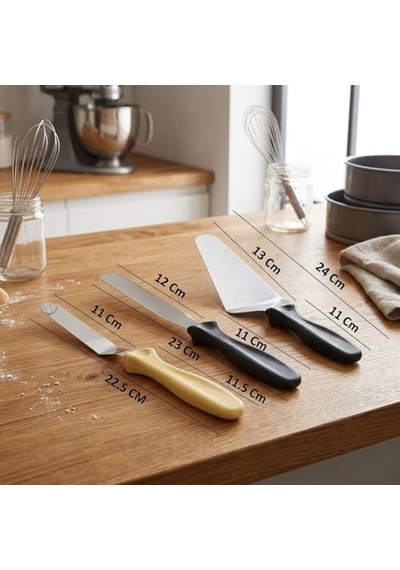 Lü Spatula Seti Paslanmaz Çelik Plastik Saplı Pasta Kek Ve Için Profesyonel Spatula Takımı Diğer
