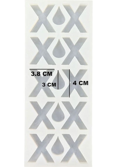 Epoksi Çoklu Silikon Kalıp X Harfi Anahtarlık Reçine Seri Döküm Kalıbı 4 Cm 10 Lu