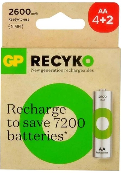 Gp Recyko Aa 2700 Series 2600 Mah Şarjlı Kalem Pil 6lı