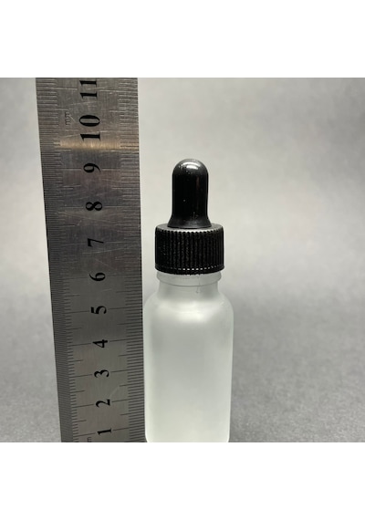 20 Ml Siyah Plastik Kapaklı Buzlu Cam Damlalıklı Şişe , 20cc Dam