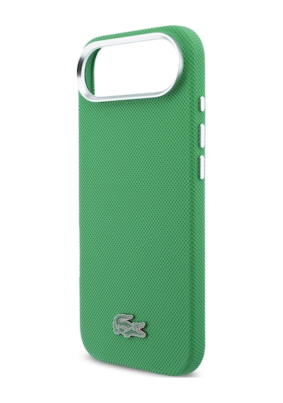 Apple iPhone 17 Air Kılıf Lacoste Lisanslı M-safe Uyumlu Pvc Pike Desenli İkonik Timsah Logolu Kapak Yeşil
