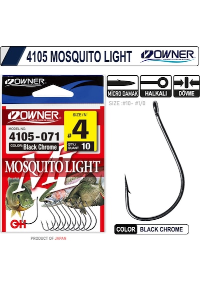 Owner 4105 Musquito Light Black Chrome İğne 10