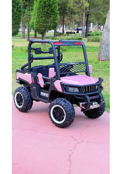 Utv X Alpha 24 Volt 4 Çekerli 800 Watt Akülü Araba Eva Teker Açık Pembe